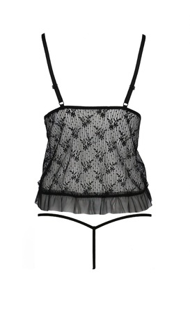 Боди с открытым доступом и грудью JUSTINA BODY black S/M - Passion