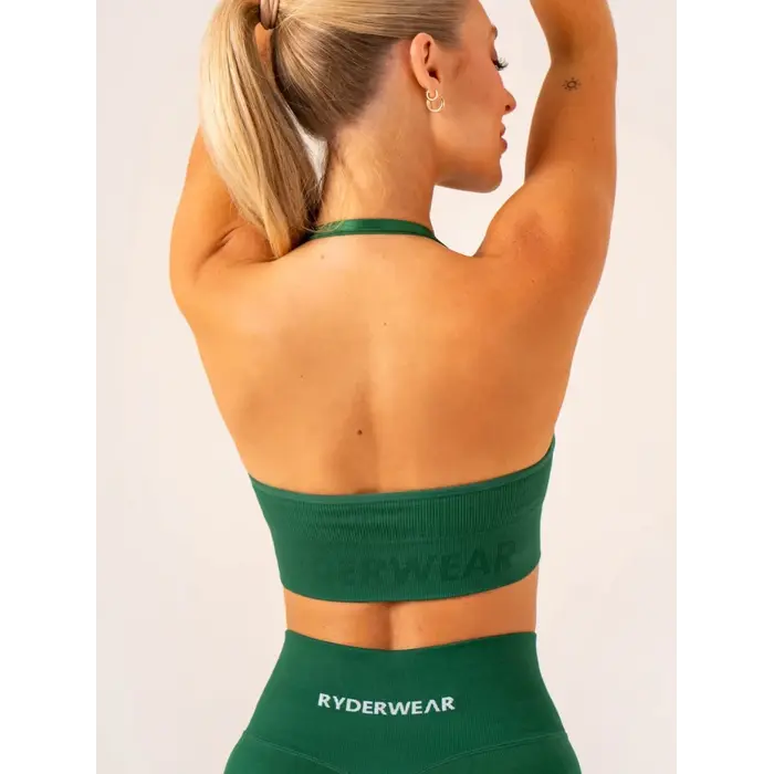 Топ Ryderwear Lift Rib Seamless Halter Sports Bra - Emerald