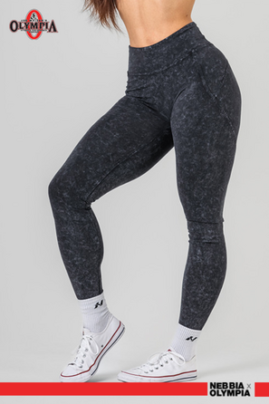 Легінси Nebbia Washed High Waisted Leggings GYM WARRIOR Black 776