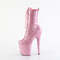 Ботинки Pleaser Flamingo-1040GP, каблук 8 дюймов, 4-дюймовые PF-ботинки со шнуровкой спереди, молния сбоку, нежно-розовый
