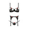 Комплект белья с поясом для чулок PERDITA SET black S/M - Passion