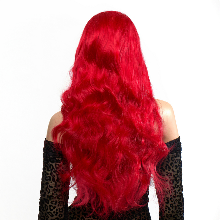 Перука довга Кучерява з чубчиком Fetish Hair червоний, 60 см