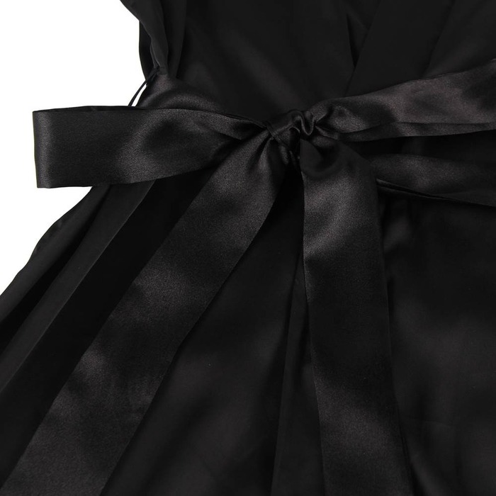 Халат-міні з мереживною спинкою Star Night чорний, XS/S