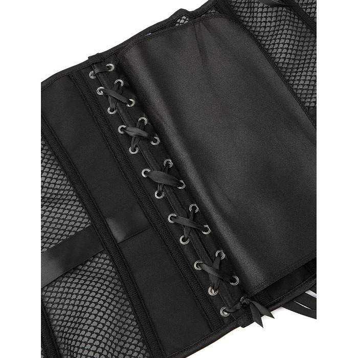 Корсет із сітки Star Night з гачками та шнурівкою, чорний, XL (без коробки)