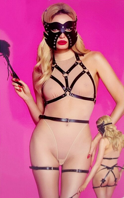 Комплект 4 предмета (портупея+гартеры+маска+паддл) Sunspice