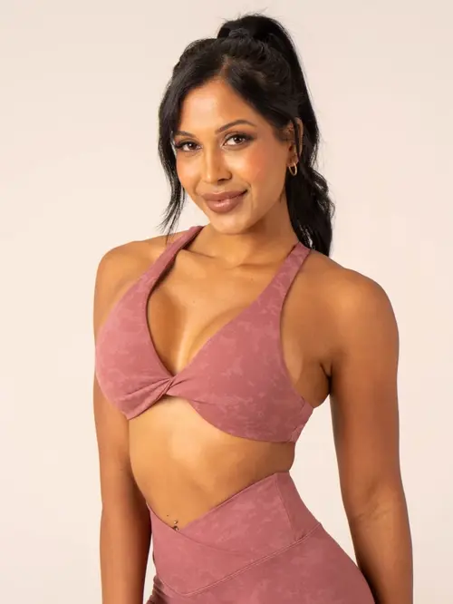 Топ Ryderwear NKD Stonewash Twist Sports Bra - Boysenberry Stonewash