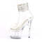 Босоніжки Pleaser Adore-724RS на підборах 7 дюймів, босоніжки з манжетою на щиколотці 2 3/4 дюйма з RS, блискавкою ззаду, прозорі