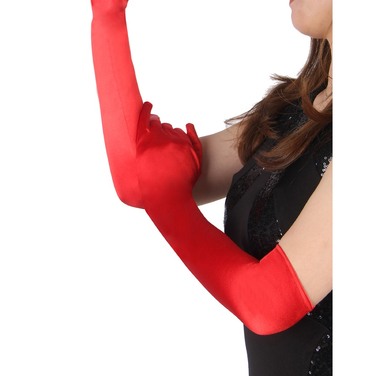 Длинные перчатки Star Night выше локтя, красные, 55 см