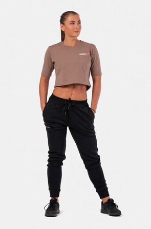 Топ Minimalist Logo NEBBIA crop top 600 Brown
