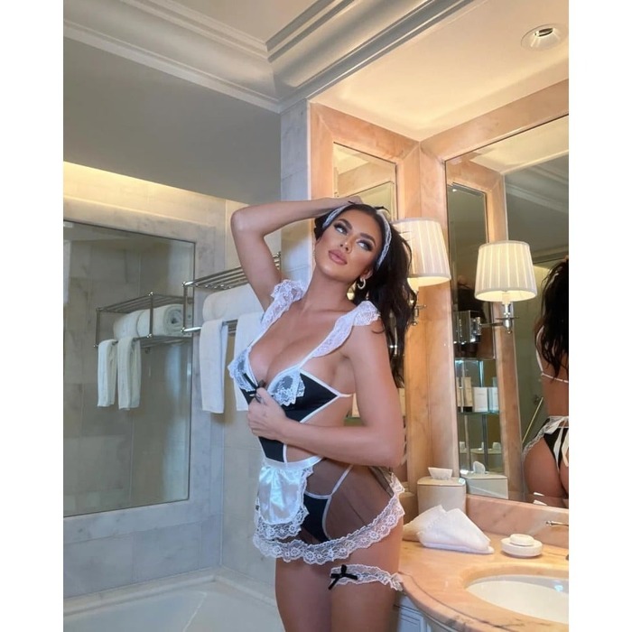 Сексуальний костюм покоївки Leg Avenue, S/M, 4 предмети, чорно-білий