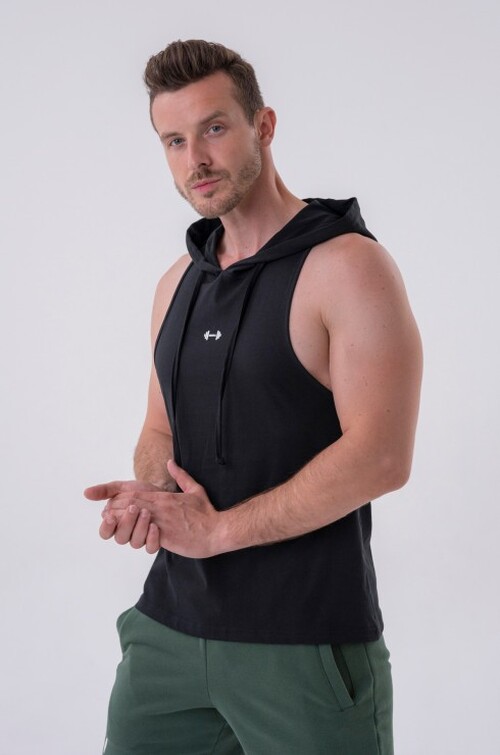 Майка Nebbia Fitness Tank top with a hoodie Black 323