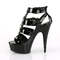 Босоніжки Pleaser Delight-658 на підборах 6 дюймів, 1 3/4 дюйма з Т-подібним ремінцем та закритою спинкою, чорні