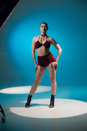 DOUBLE MESH shorts Bordo mesh_ бордо сітка