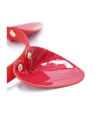 Ушки кошки глянцевые, красные