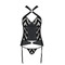 Корсет з геометричним орнаментом та стрінги HIMA CORSET black S/M - Passion