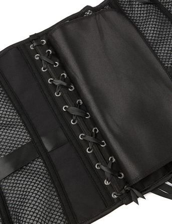 Корсет із сітки Star Night з гачками та шнурівкою, чорний, XL (без коробки)