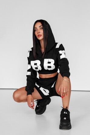 Худые Nebbia Training cropped hoodie Black 619