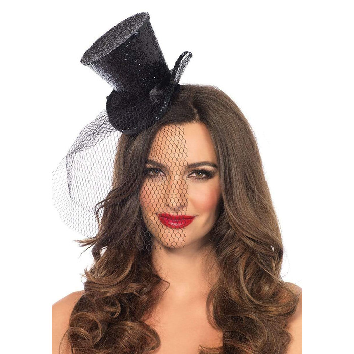 Міні-циліндр жіночий Mini Glitter Top Hat від Leg Avenue