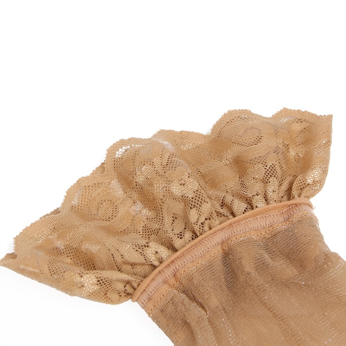 Панчохи з люрексом Star Night Lase Pearlescent на силіконовій стрічці, бежеві, XS-M