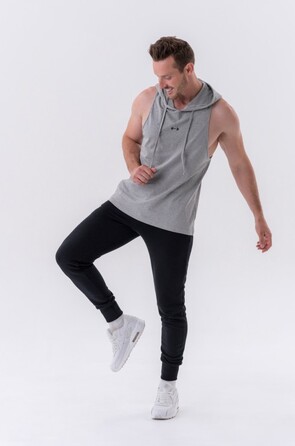 Майка Nebbia Fitness Tank top with a hoodie Light Grey 323