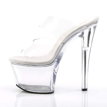 Шлёпанцы Sky-302 с каблуком 7 дюймов, двухполосные, прозрачные