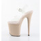 Босоніжки Pleaser Flamingo-808 на підборах 8 дюймів, босоніжки з ремінцем на щиколотці 4 дюйми, прозорі/тілові