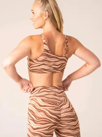 Топ Ryderwear Unstoppable One Shoulder Sports Bra - Mocha Zebra