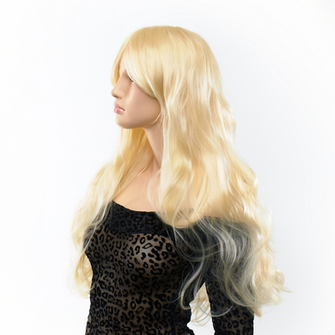 Перука довга кучерява з чубчиком Fetish Hair світлий блонд, 60 см