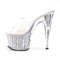 Шлепанцы Pleaser Adore-701G, каблук 7 дюймов, высота 2 3/4 дюйма, PF, с блестками, прозрачный/серебристый
