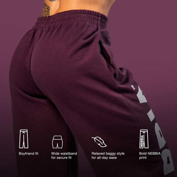 Штани Nebbia Loose-Fit Baggy Pants BOYFRIEND STYLE Dark Red 432