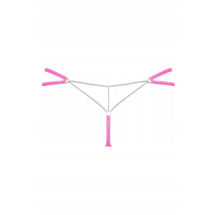 Сексуальні стрінги з ланцюжком Obsessive Chainty thong pink S/M
