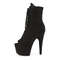 Чоботи Pleaser Adore-1021FS *7-дюймовий каблук, 2 3/4-дюймові черевики до щиколотки зі шнурівкою, відкритий носок з п'ятидюймовою застібкою-блискавкою збоку, чорні замшеві