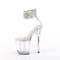 Босоніжки Pleaser Flamingo-824RS *8-дюймовий каблук, 4-дюймові босоніжки з PF стразами, блискавка ззаду, прозорі