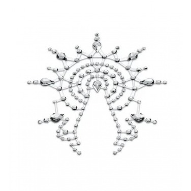 Украшения из страз для груди и лобка, Joujoux Gloria серебряный