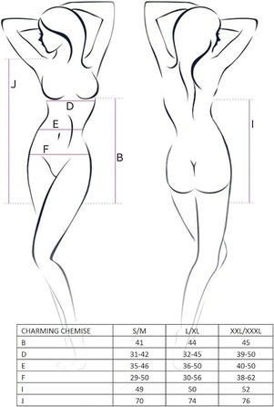 Пеньюар с ажурными плечами и трусики стринги CHARMING CHEMISE black S/M - Passion