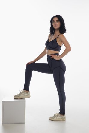 VIBE — Легінси З Рельєфами та Поясом Для Pole Dance, Heels Та Студійних Тренувань - сірий