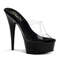 Шлепанцы Pleaser Delight-601, каблук 6 дюймов, платформа 1 3/4 дюйма, открытый носок, прозрачные/черные