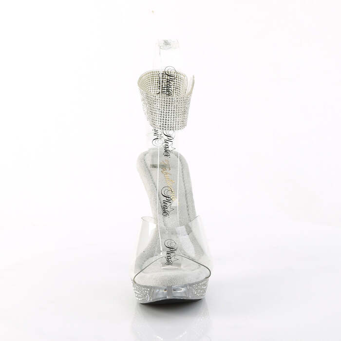 Босоніжки Elegant-442 на підборах 4 1/2 дюйма, босоніжки PF 1 дюйм з манжетою на щиколотці RS, прозорі