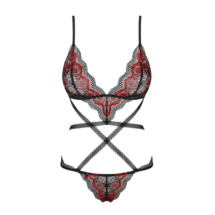 Боді Obsessive Megies teddy black S/M