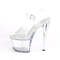 Босоніжки Pleaser Sky-308N *7 дюймів на підборах, 2 3/4 дюйма з ремінцем на щиколотці з рептилій PF, срібна голограма