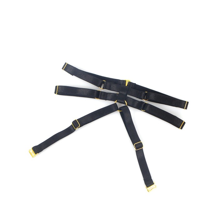 Комплект білизни чорний в сіточку Star Night з поясом та гартерами, M