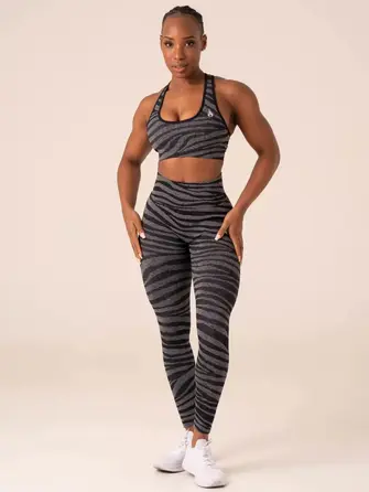 Топ Ryderwear Zebra Seamless Sports Bra - Grey Marl/Black Zebra