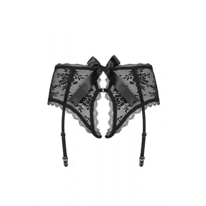 Пояс для чулок черный Obsessive Behindy garter belt black L/XL