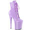 Ботинки Pleaser Flamingo-1020, каблук 8 дюймов, 4-дюймовые PF-ботинки со шнуровкой спереди, молния сбоку, фиолетовые