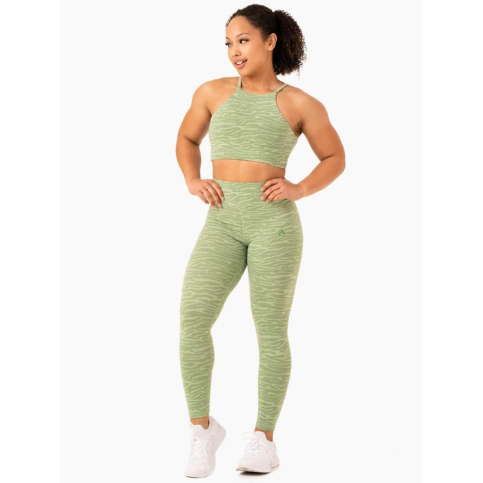 Леггинсы Transform High Waisted Leggings - Jade Green Zebra