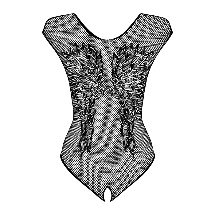 Боди c узором крыльев на спине Obsessive B112 и открытым доступом, черный, XL/XXL