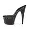 Шльопанці Pleaser Adore-701LS на підборі 7 дюймів, шльопанці 2 3/4 дюйма з 1 лінією захисту від перепадів температур на підборі та підборі, прозорі/чорні