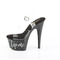 Босоніжки Adore-708TIP-02 на підборах 7 дюймів, сандалі з ремінцем на щиколотці 2 3/4 дюйма з RS, прозорі/чорно-срібні стрази