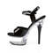 Босоніжки Pleaser Captiva-609 6 дюймів з ремінцем на щиколотці PF на підборах, чорні/прозорі