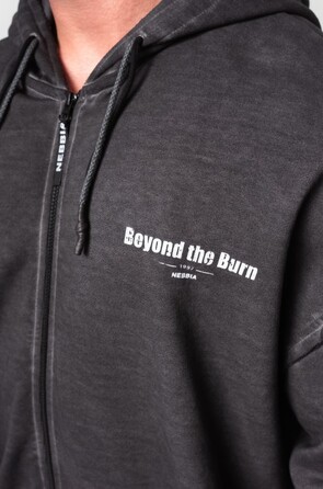Кофта Nebbia Washed-off Zip Up Hoodie GYM BRO Black 362